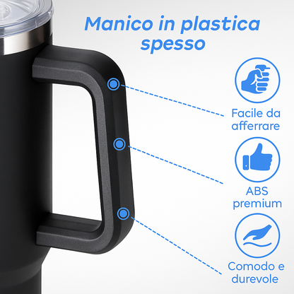 ThermoLuxe™ – Tazza Termica Premium 1200ml | Caldo & Freddo 12h Senza Perdite