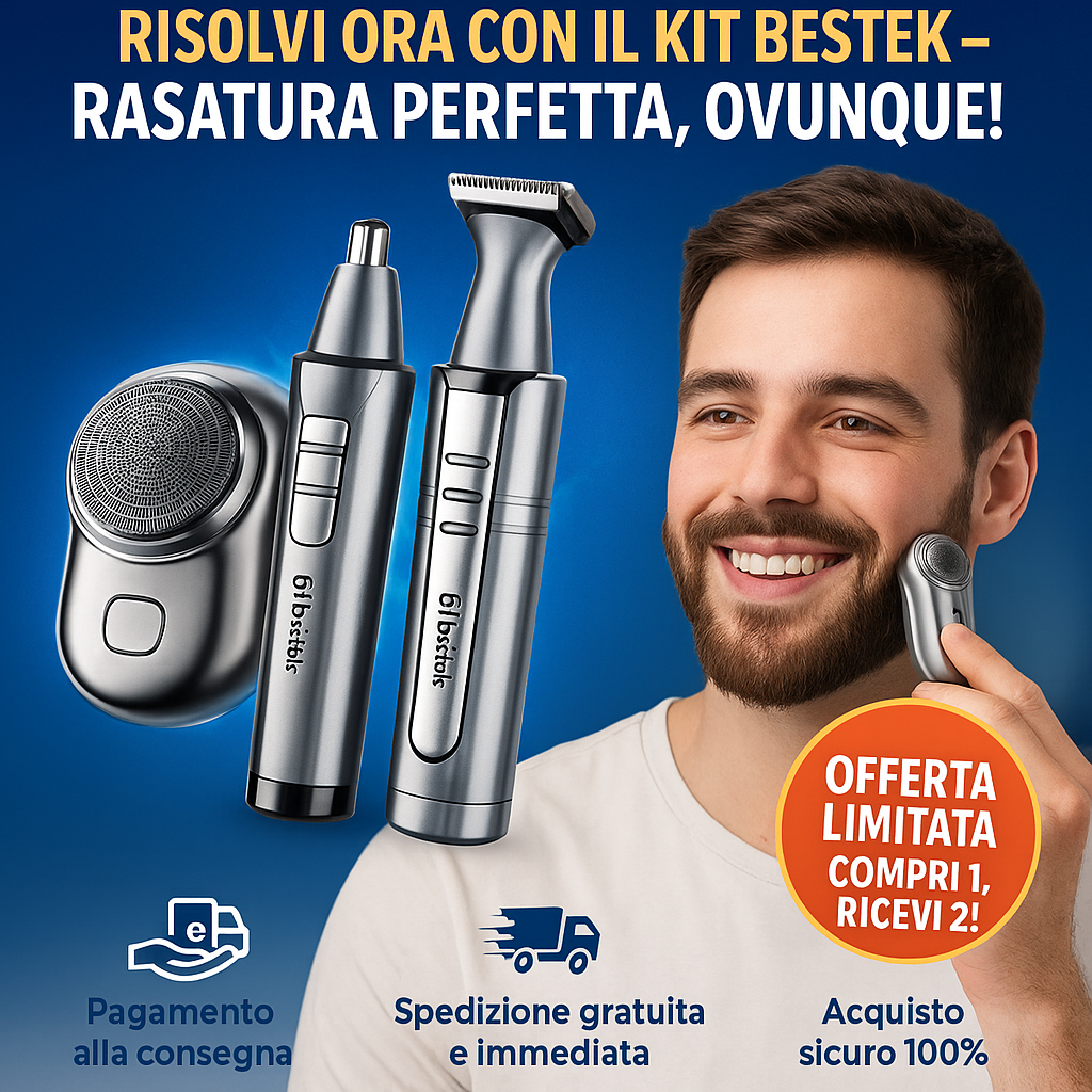 BESTEK DUO PRO™ – COMPRI 1, RICEVI 2! – Precisione da Barbiere, Libertà da Casa.