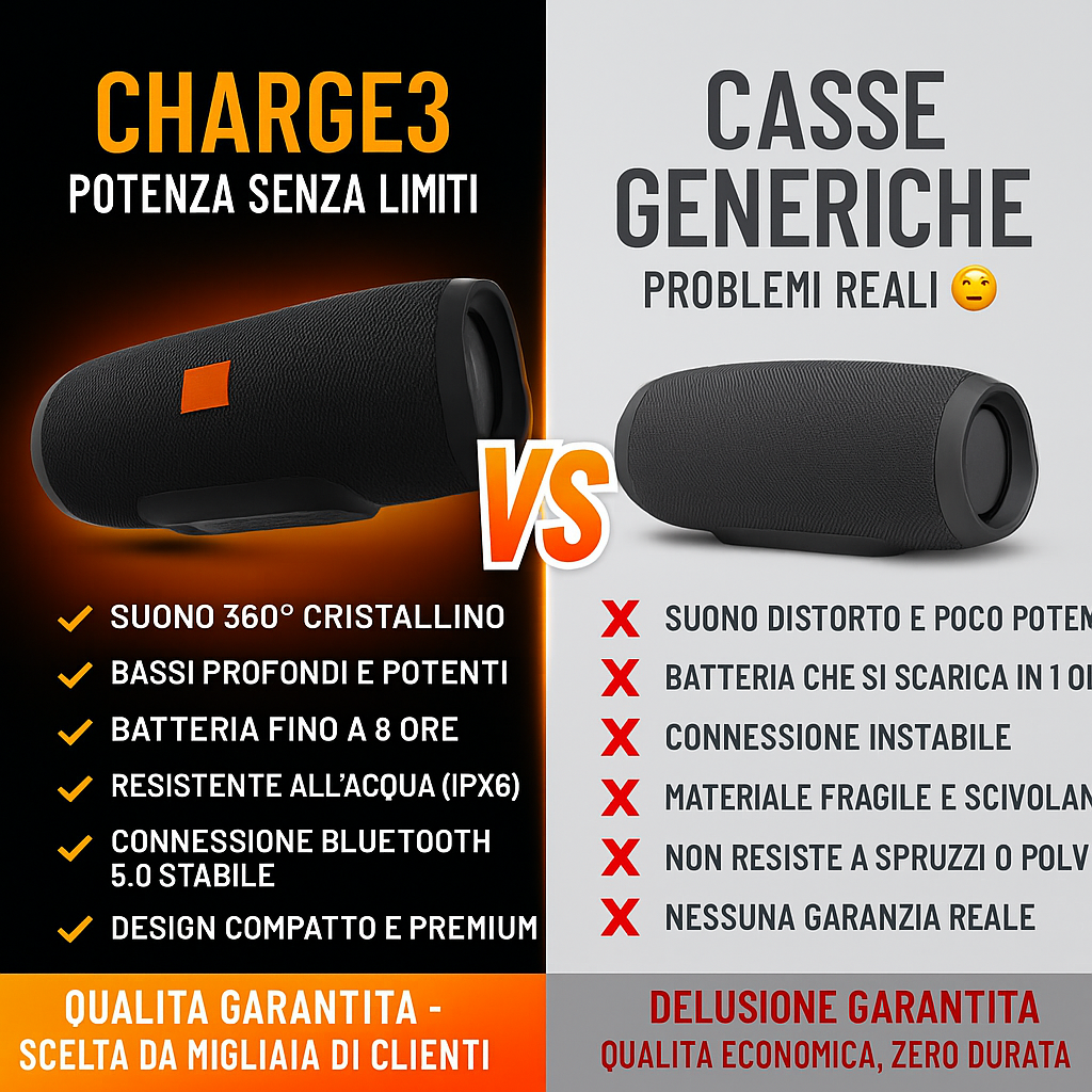 CHARGE 3 – IL SUONO CHE ACCENDE IL TUO MONDO -60% OFF