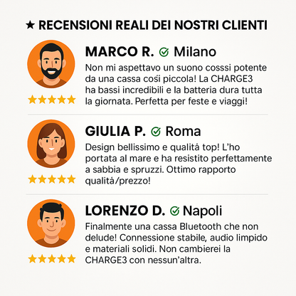 CHARGE 3 – IL SUONO CHE ACCENDE IL TUO MONDO -60% OFF