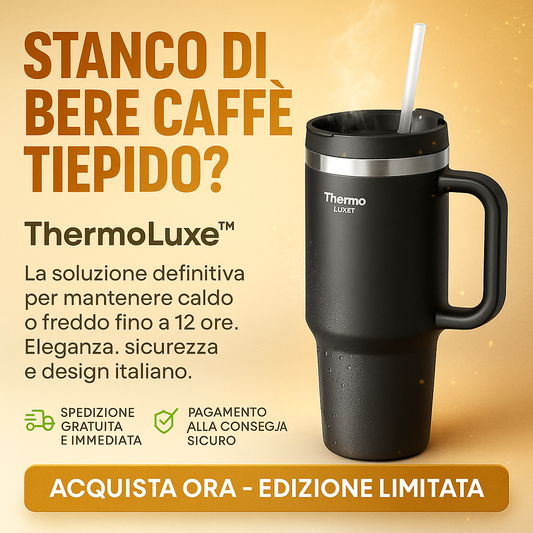 ThermoLuxe™ – Tazza Termica Premium 1200ml | Caldo & Freddo 12h Senza Perdite